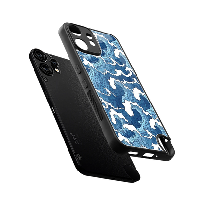 Waves Art sleek cmf nothing phone 2 pro cover with tempered glass back and TPU edges