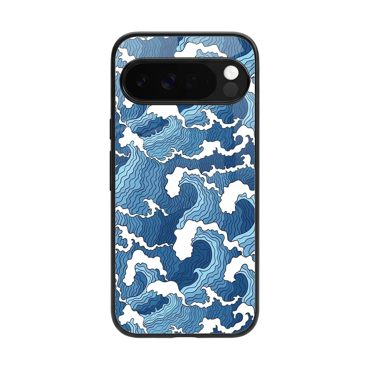 Waves Art back phone cover | glass case for google pixel 10 pro xl