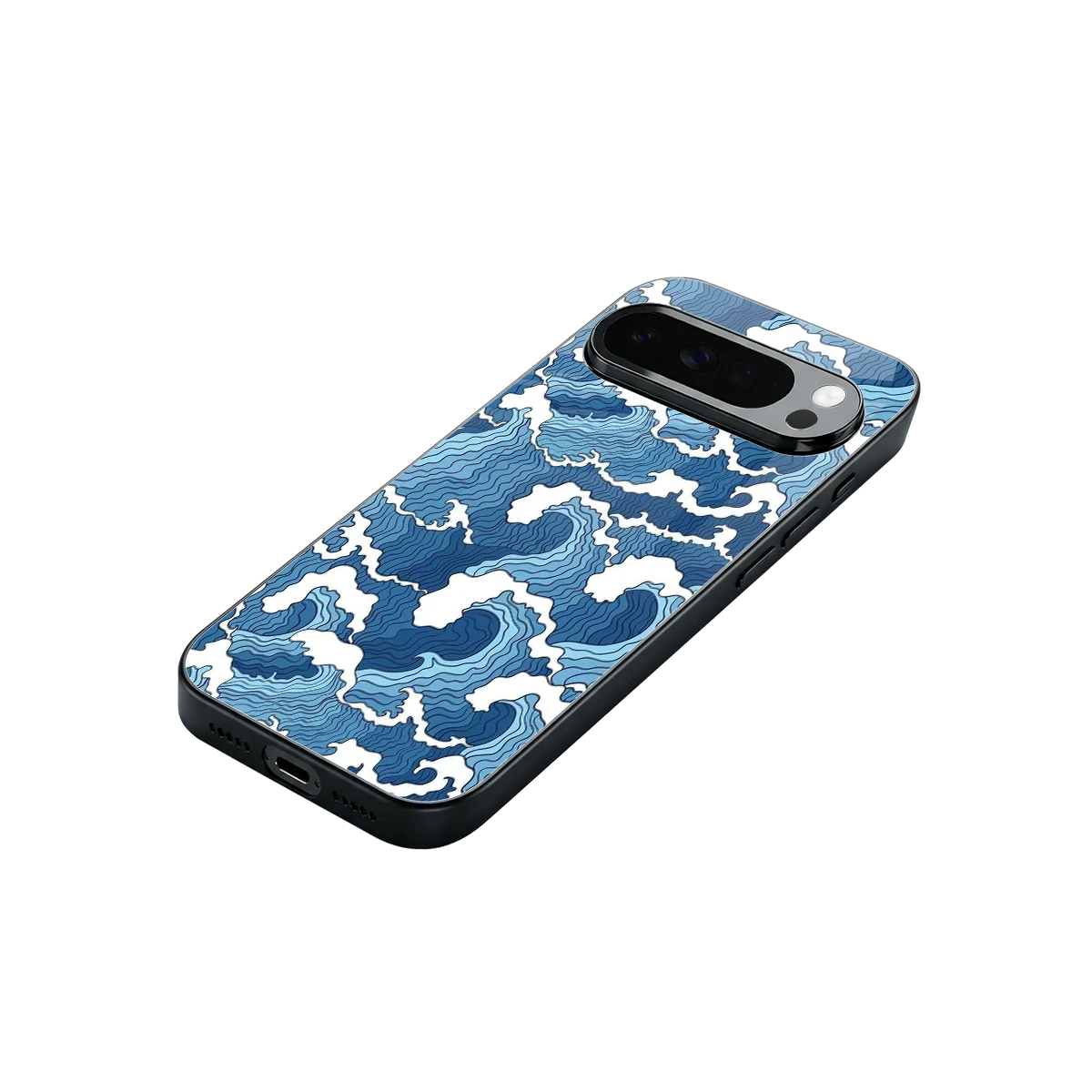 Waves Art stylish phone case for google pixel 10 pro xl | glossy glass and slim fit