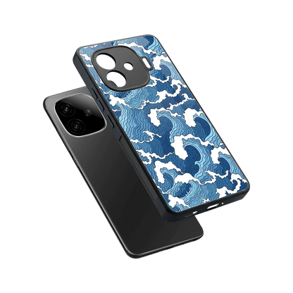 Waves Art sleek iqoo neo 10r 5g cover with tempered glass back and TPU edges