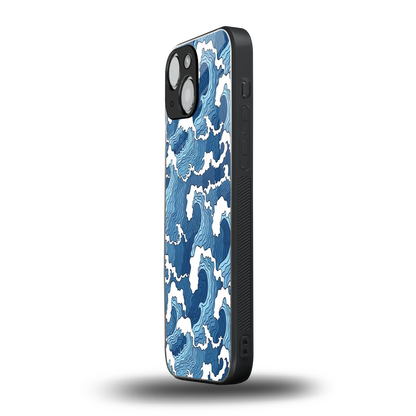 Waves Art iphone 13 mini mobile cover | shockproof glass phone case