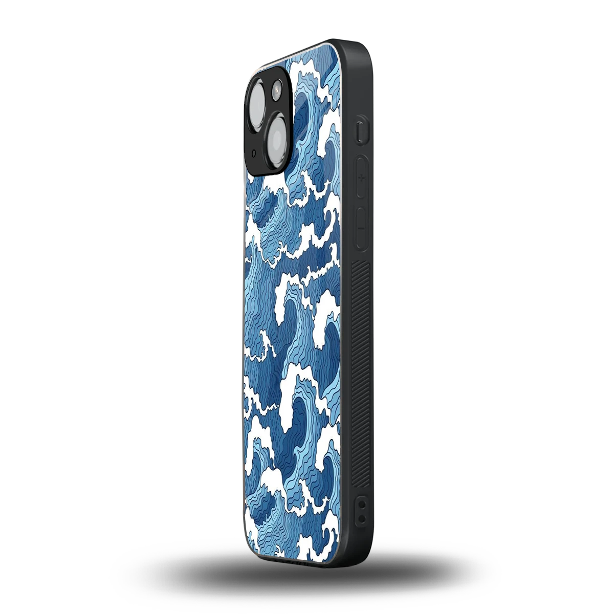 Waves Art iphone 12 mini mobile cover | shockproof glass phone case