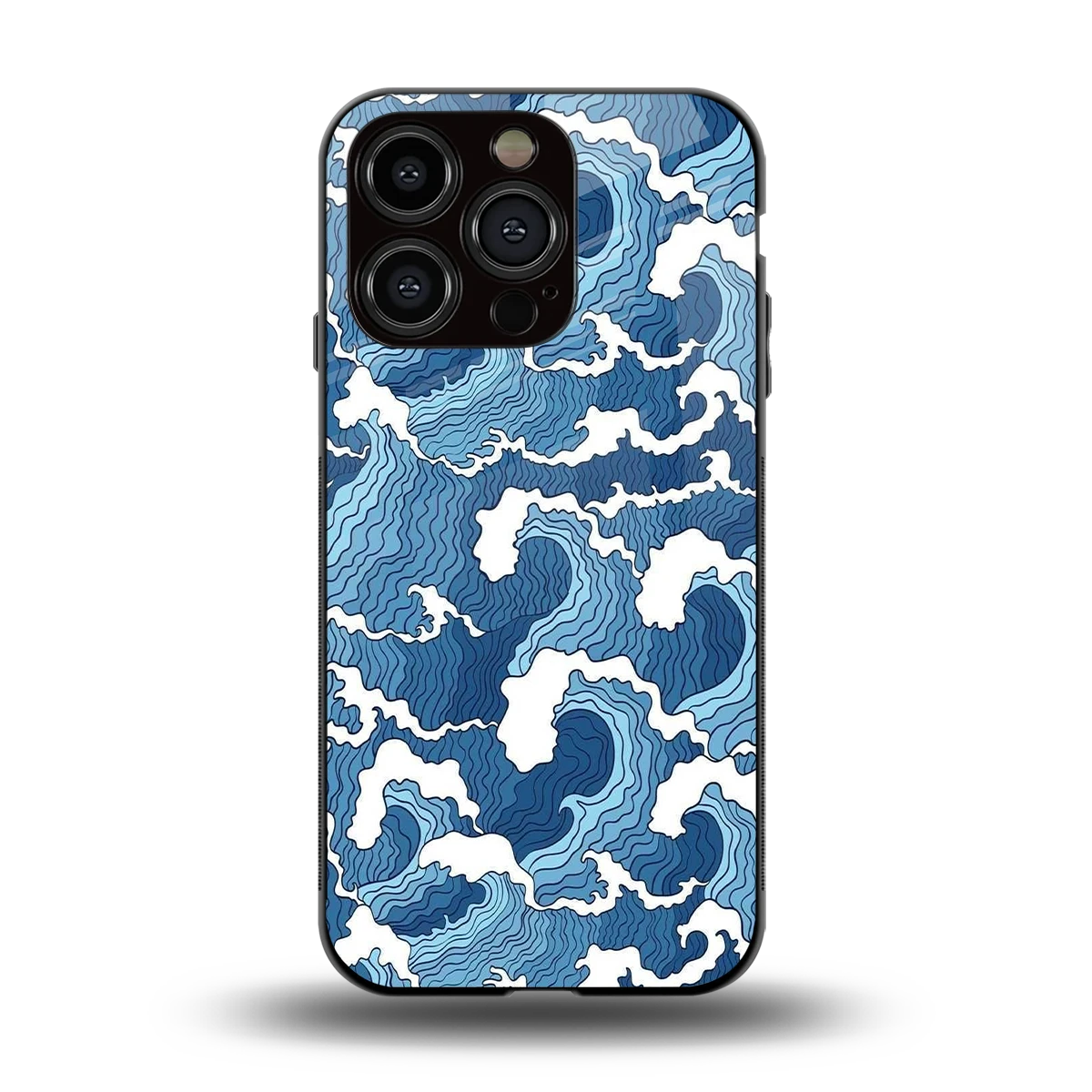 Waves Art back phone cover | glass case for iphone 13 pro