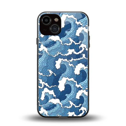 Waves Art back phone cover | glass case for iphone 13