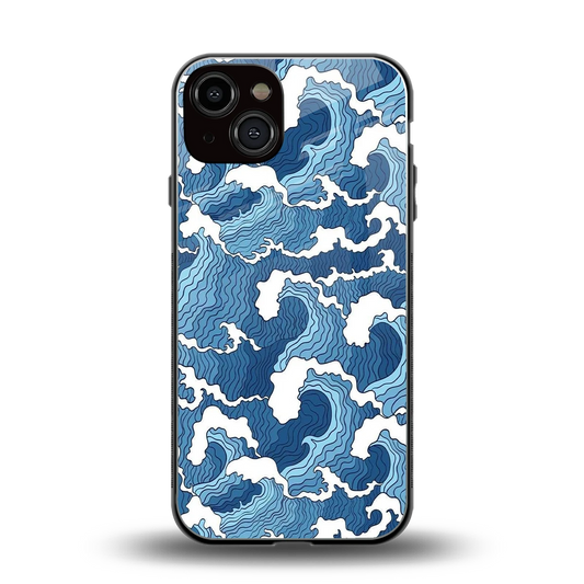 Waves Art back phone cover | glass case for iphone 13