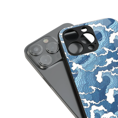 Waves Art stylish phone case for iPhone 16 | glossy glass and slim fit