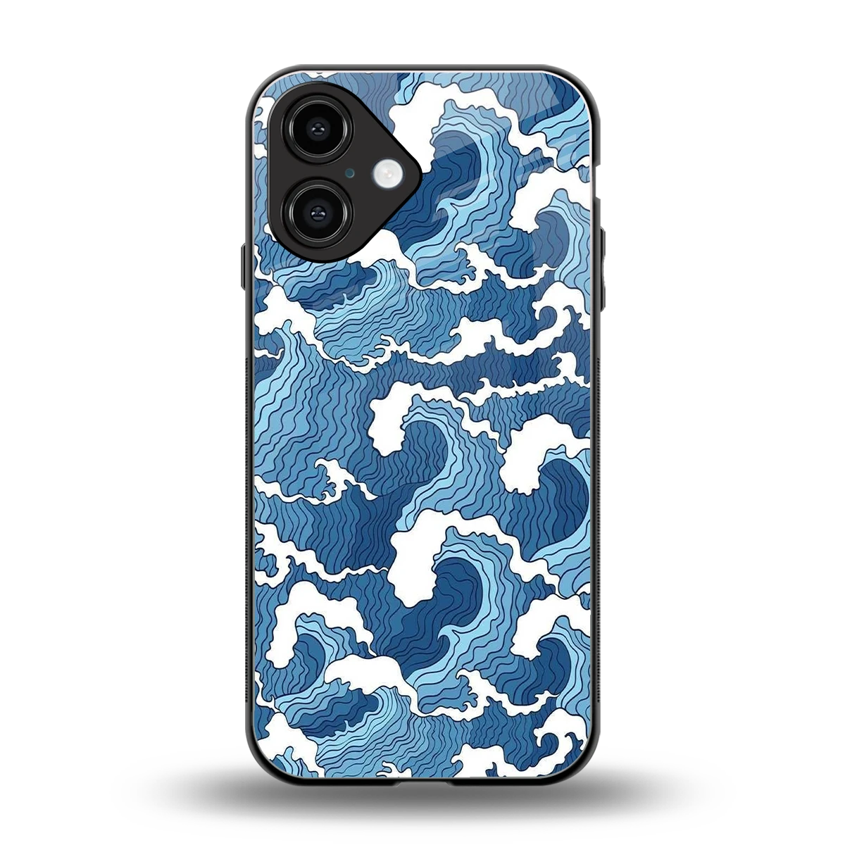 Waves Art back phone cover | glass case for iphone 16