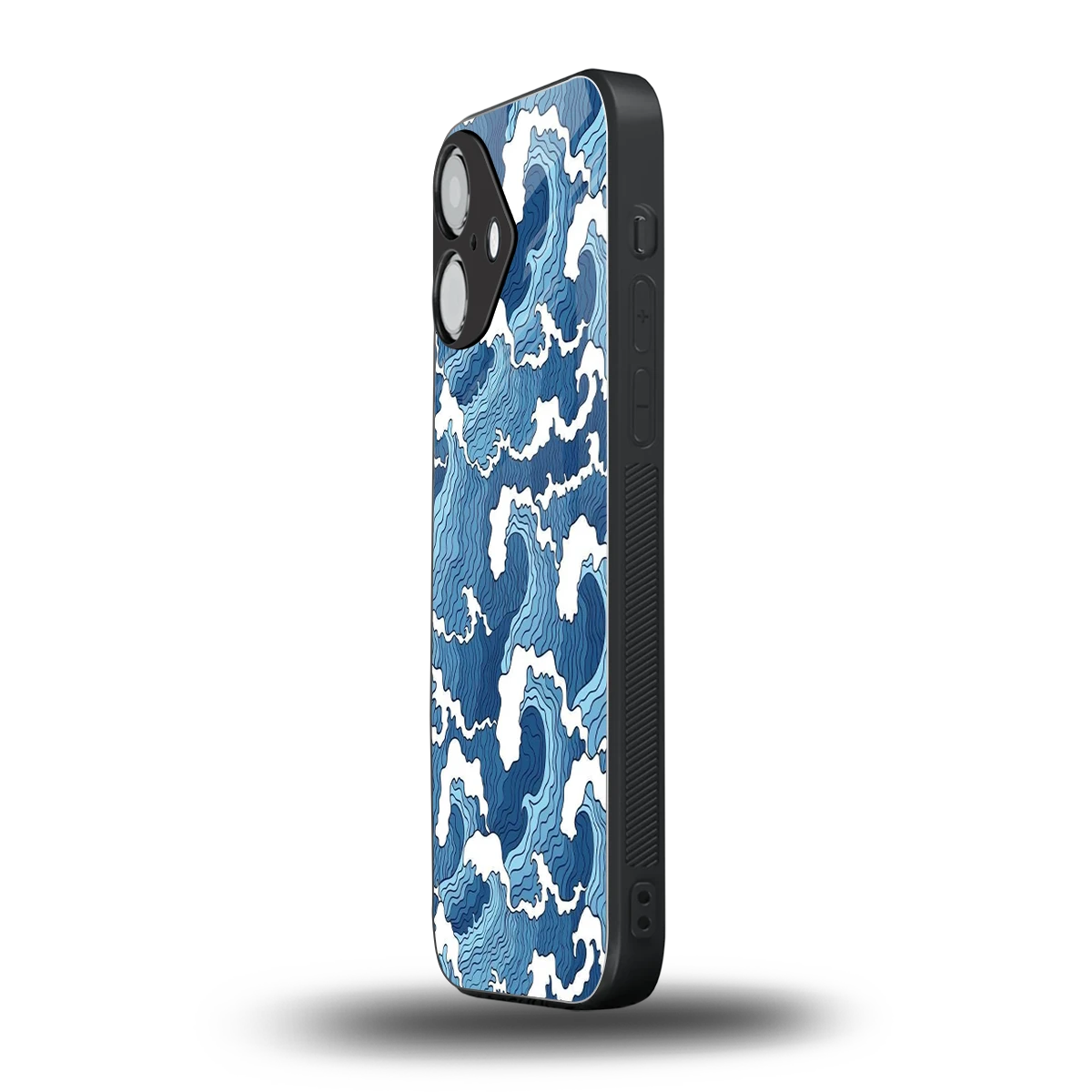 Waves Art iPhone 16 mobile cover | shockproof glass phone case