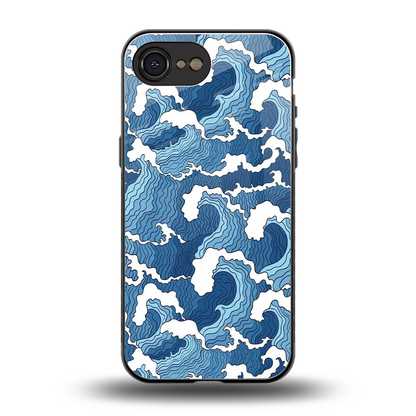 Waves Art back phone cover | glass case for iphone 16e
