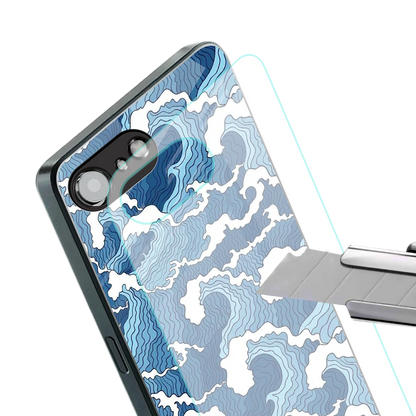 Waves Art stylish phone case for iphone 16e | glossy glass and slim fit