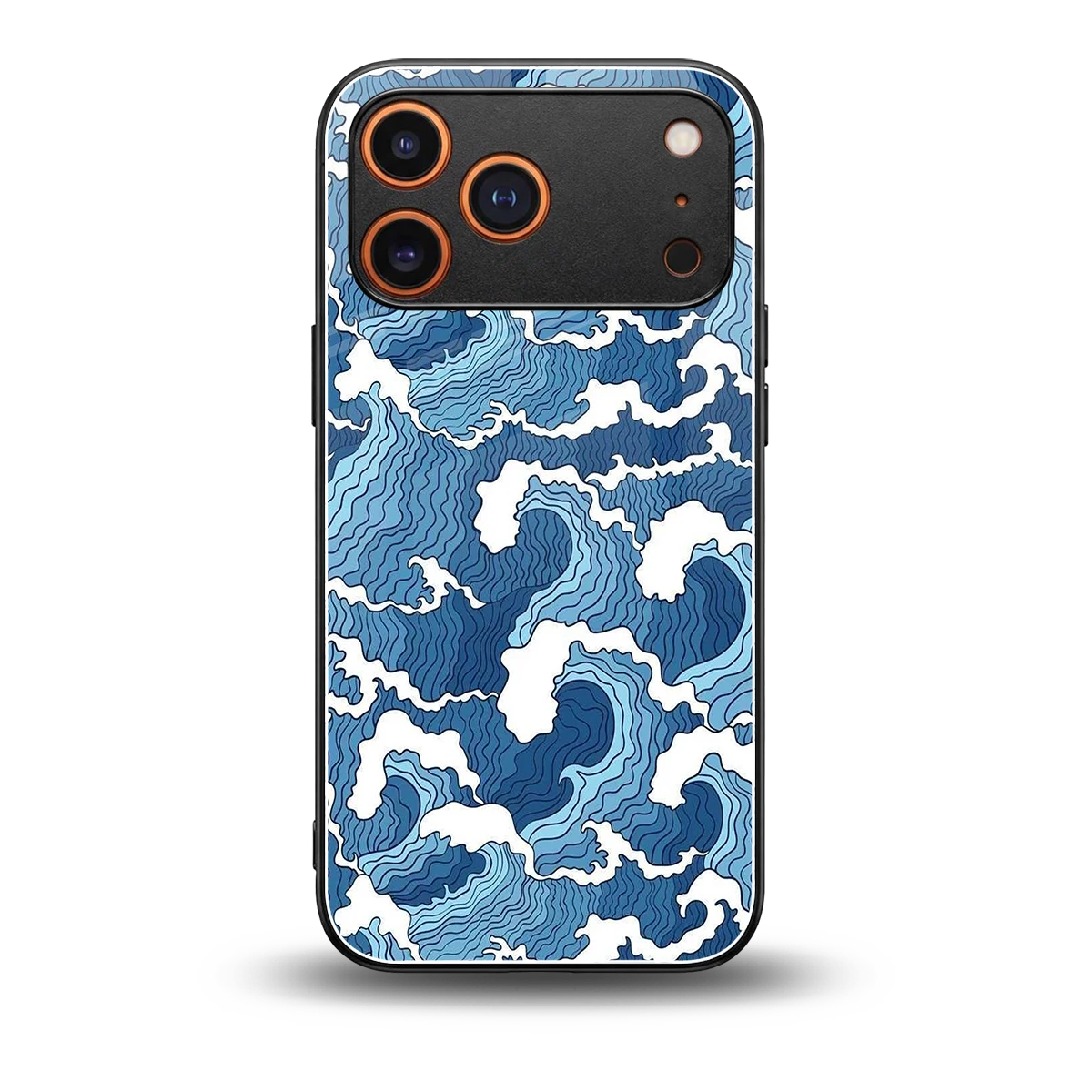 Waves Art back phone cover | glass case for iphone 17 pro