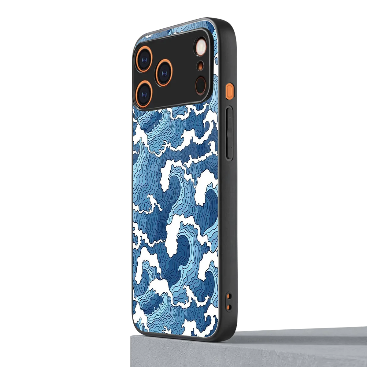 Waves Art iphone 17 pro mobile cover | shockproof glass phone case
