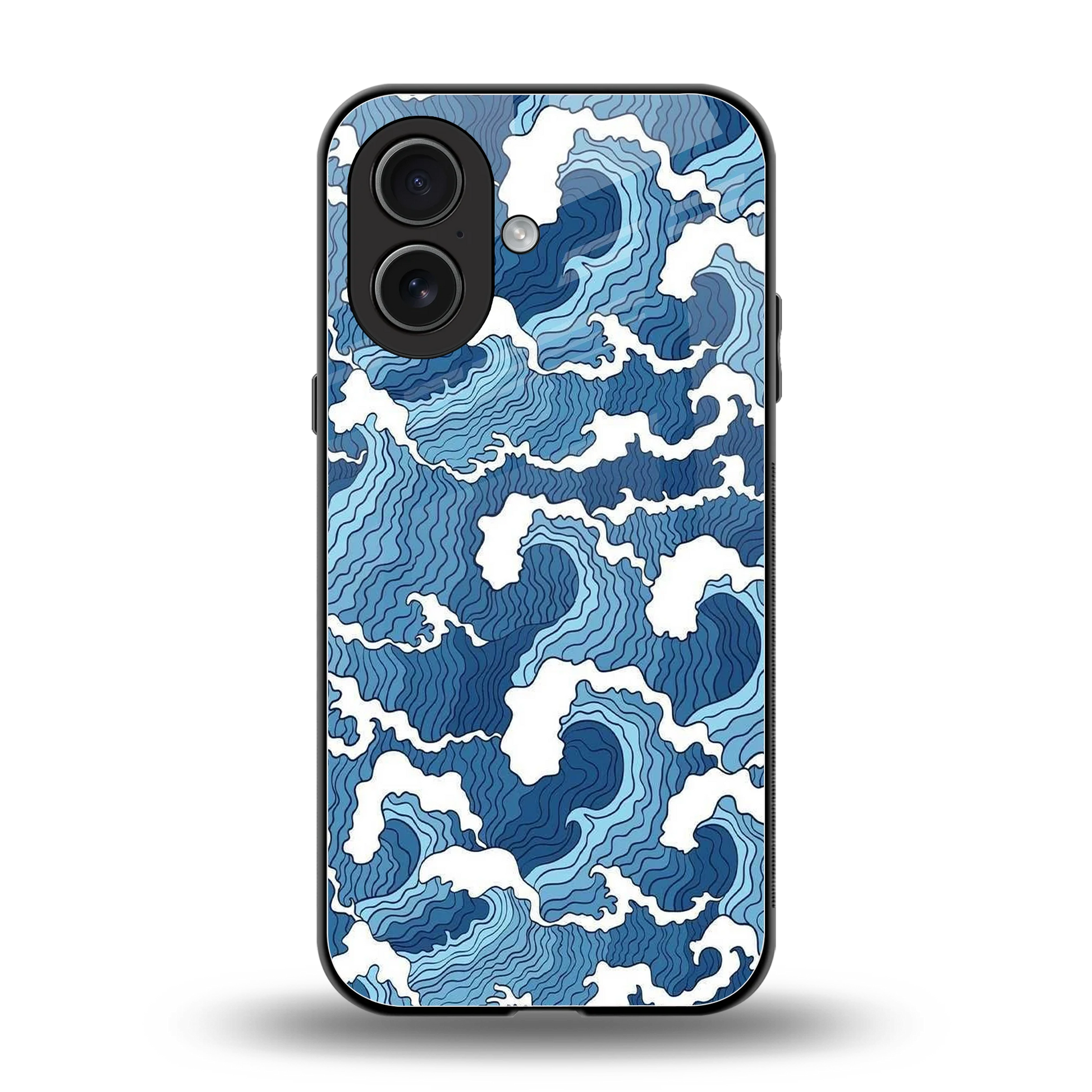 Waves Art back phone cover | glass case for iphone 17