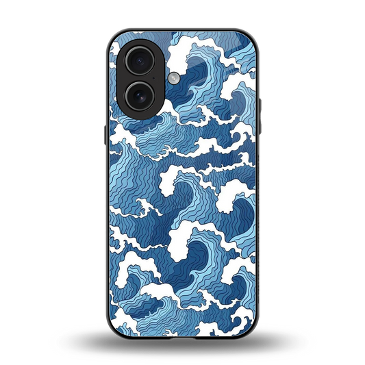Waves Art back phone cover | glass case for iphone 17