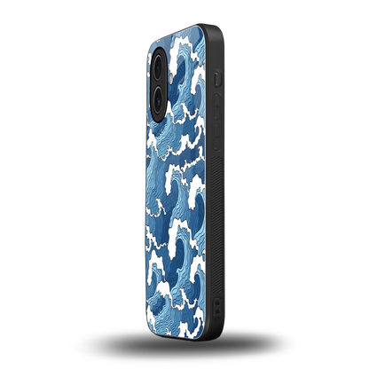 Waves Art iphone 17 mobile cover | shockproof glass phone case