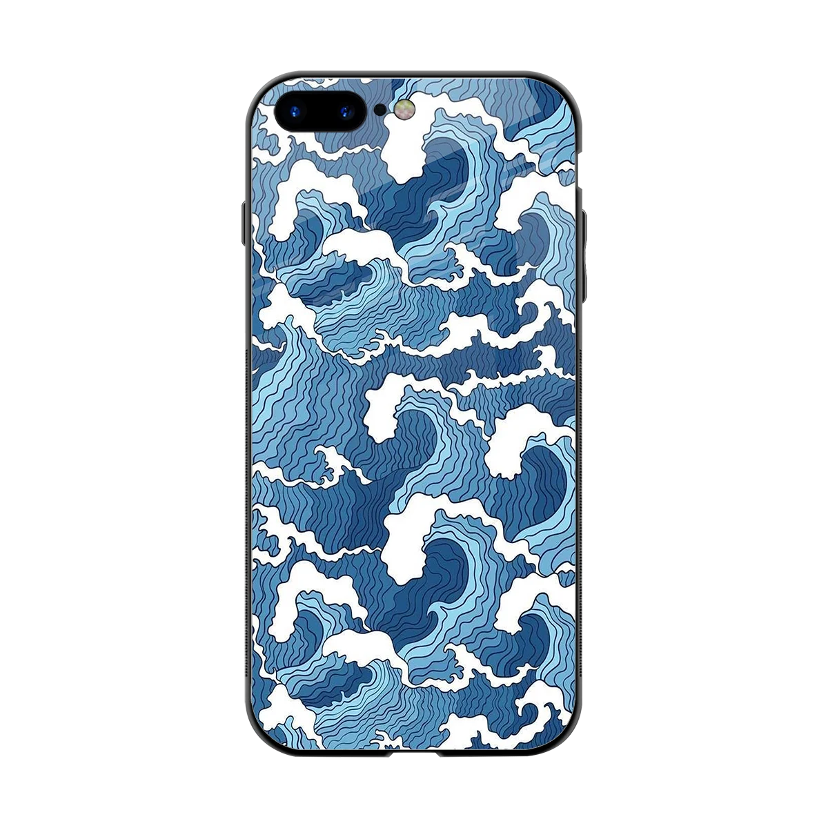 Waves Art back phone cover | glass case for iphone 8 plus