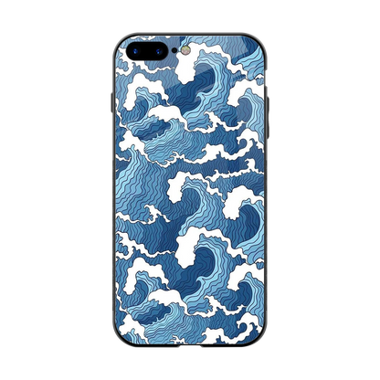 Waves Art back phone cover | glass case for iphone 8 plus