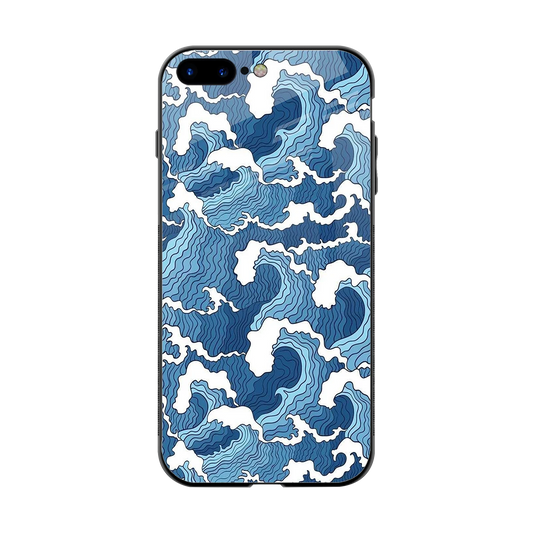 Waves Art back phone cover | glass case for iphone 8 plus