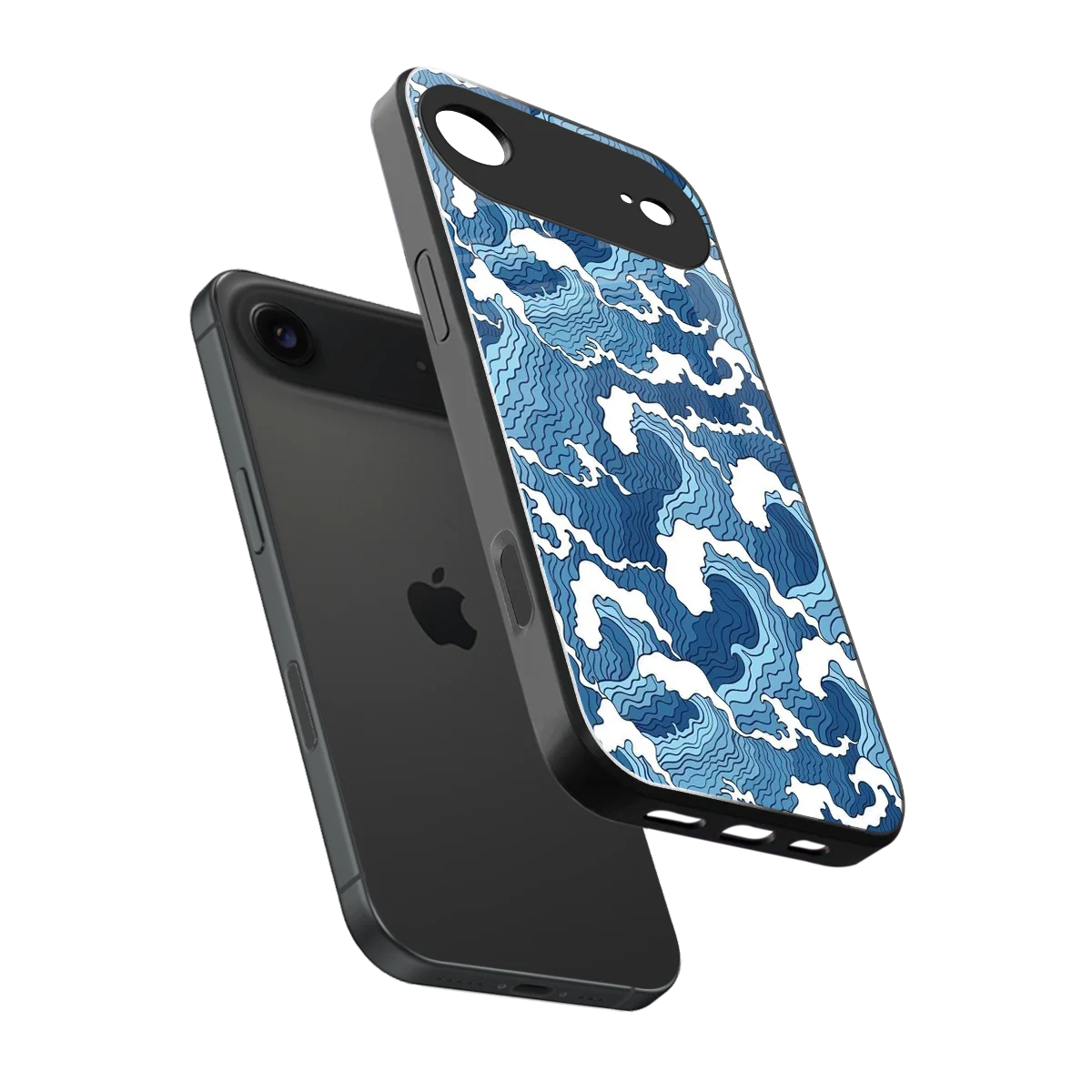 Waves Art sleek iphone air cover with tempered glass back and TPU edges