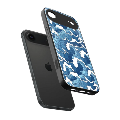 Waves Art sleek iphone air cover with tempered glass back and TPU edges