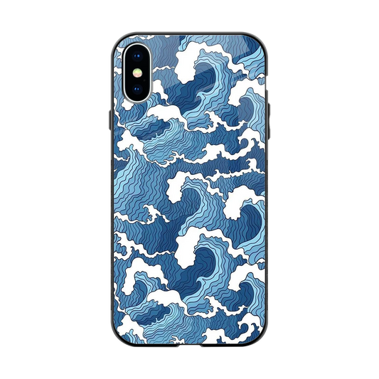 Waves Art back phone cover | glass case for iphone x