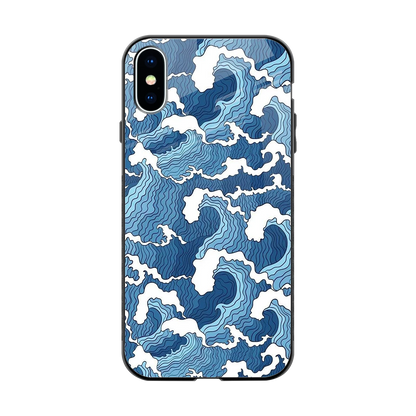 Waves Art back phone cover | glass case for iphone xs