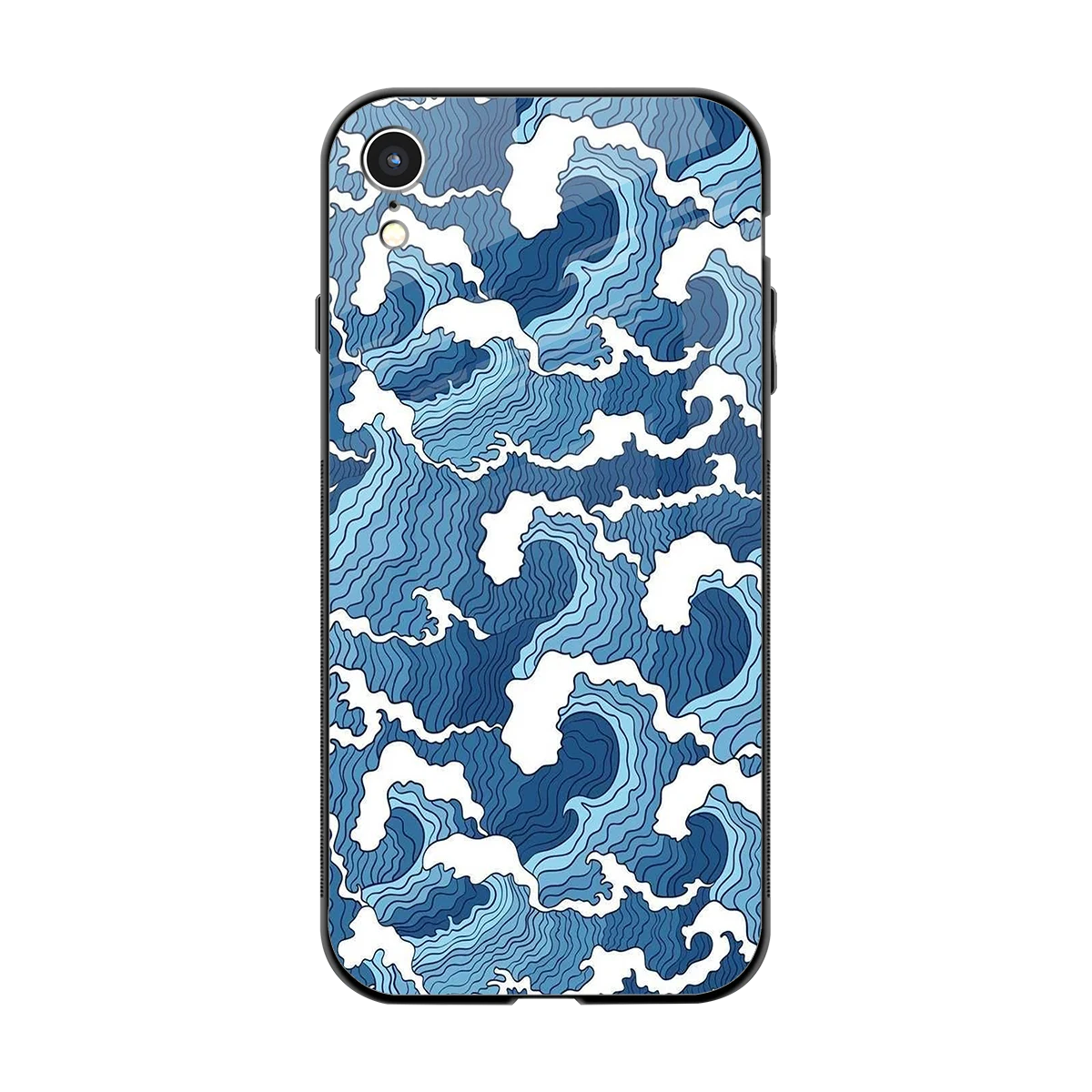 Waves Art back phone cover | glass case for iphone xr