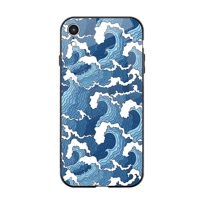 Waves Art back phone cover | glass case for iphone xr