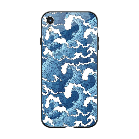 Waves Art back phone cover | glass case for iphone xr