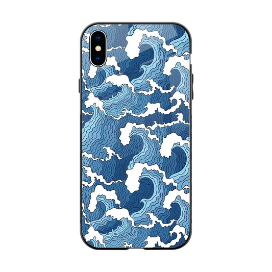 Waves Art back phone cover | glass case for iphone xs max