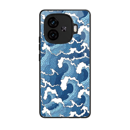 Waves Art back phone cover | glass case for iqoo neo 10r 5g