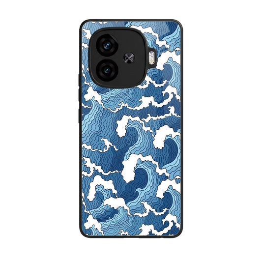 Waves Art back phone cover | glass case for iqoo neo 10r 5g