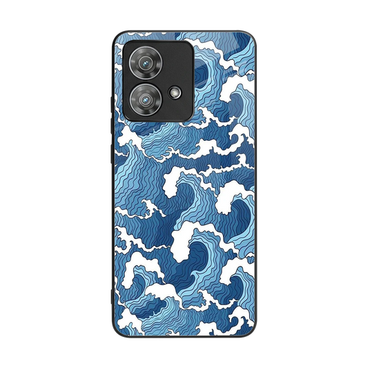 Waves Art back phone cover | glass case for motorola edge 40 neo 5g