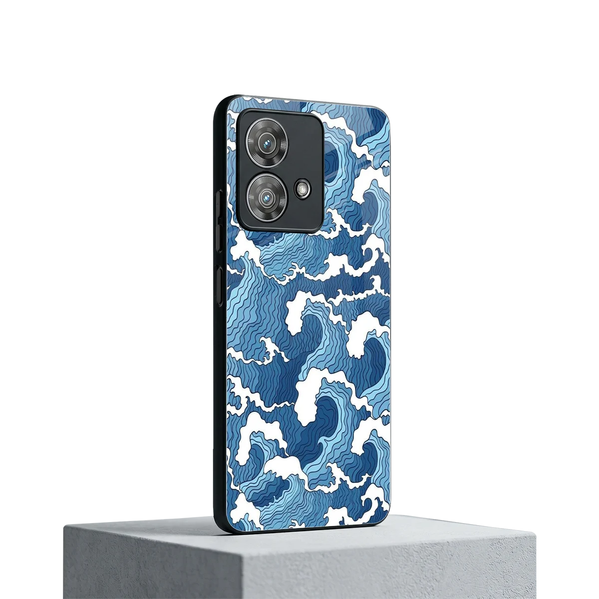 Waves Art motorola edge 40 neo 5g mobile cover | shockproof glass phone case