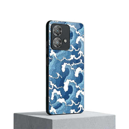 Waves Art motorola edge 40 neo 5g mobile cover | shockproof glass phone case