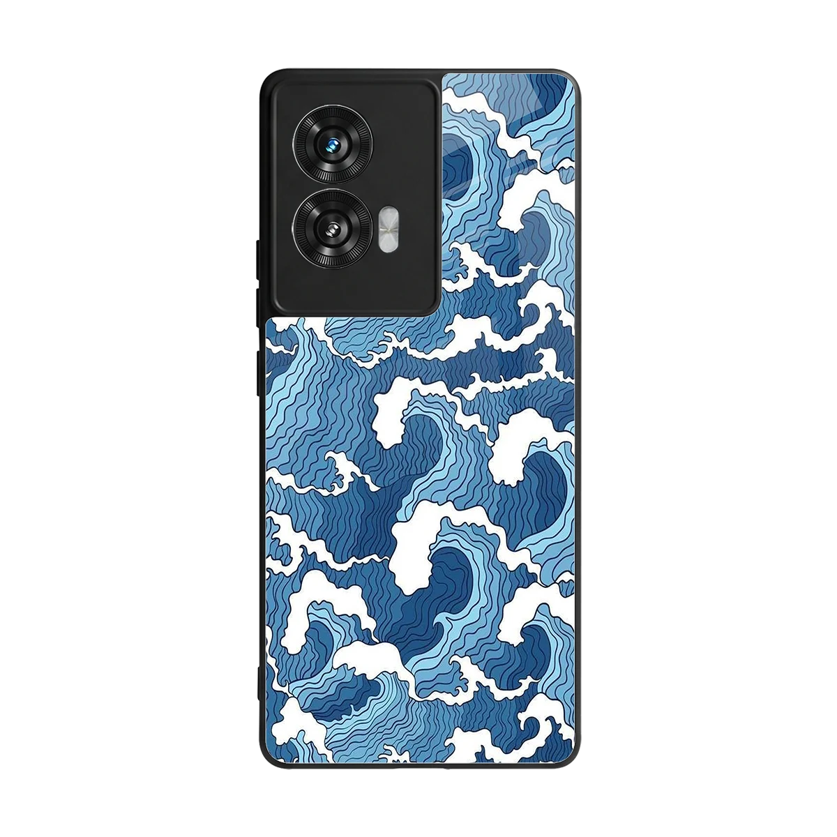 Waves Art back phone cover | glass case for motorola edge 50 fusion