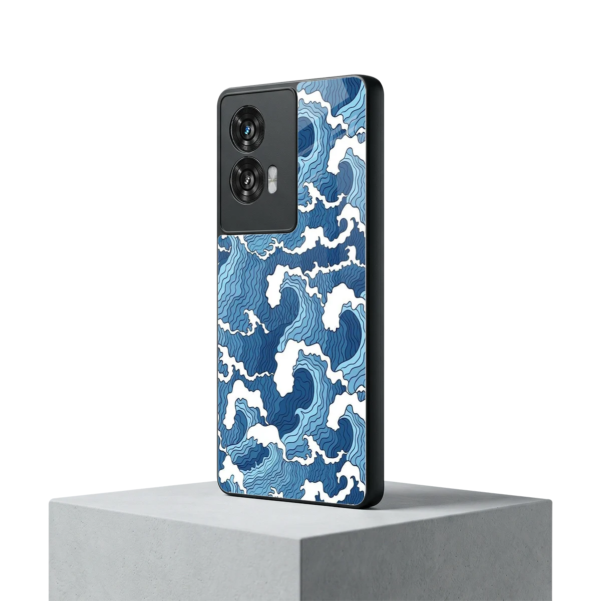 Waves Art motorola edge 50 fusion mobile cover | shockproof glass phone case