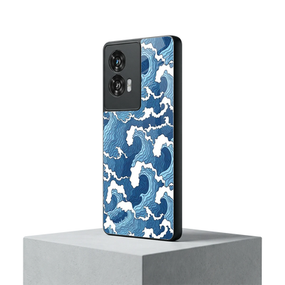 Waves Art motorola edge 50 fusion mobile cover | shockproof glass phone case