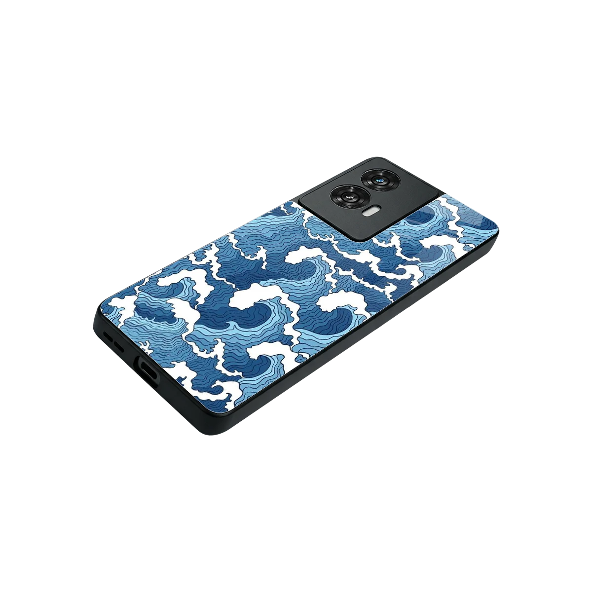 Waves Art stylish phone case for motorola edge 50 fusion | glossy glass and slim fit