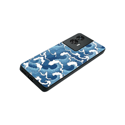 Waves Art stylish phone case for motorola edge 50 fusion | glossy glass and slim fit