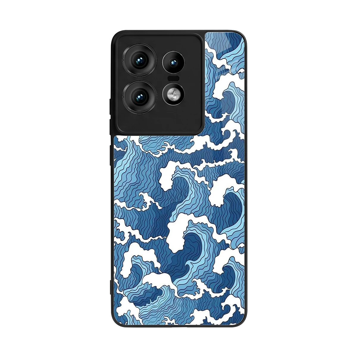 Waves Art back phone cover | glass case for motorola edge 50 pro