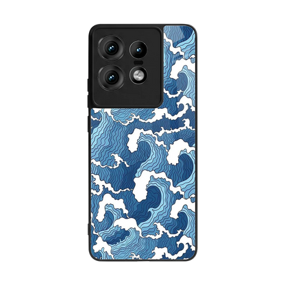Waves Art back phone cover | glass case for motorola edge 50 pro