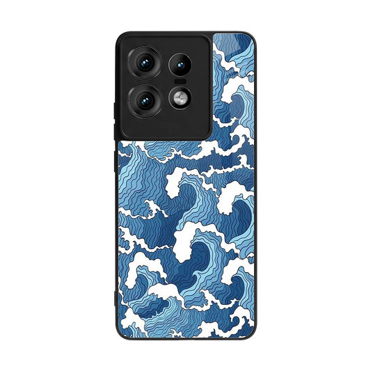 Waves Art back phone cover | glass case for motorola edge 50 pro