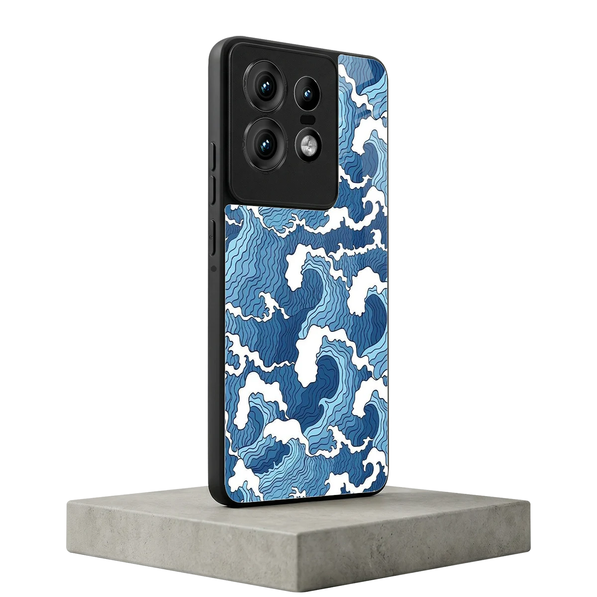 Waves Art motorola edge 50 pro mobile cover | shockproof glass phone case