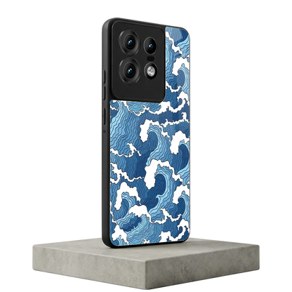 Waves Art motorola edge 50 pro mobile cover | shockproof glass phone case