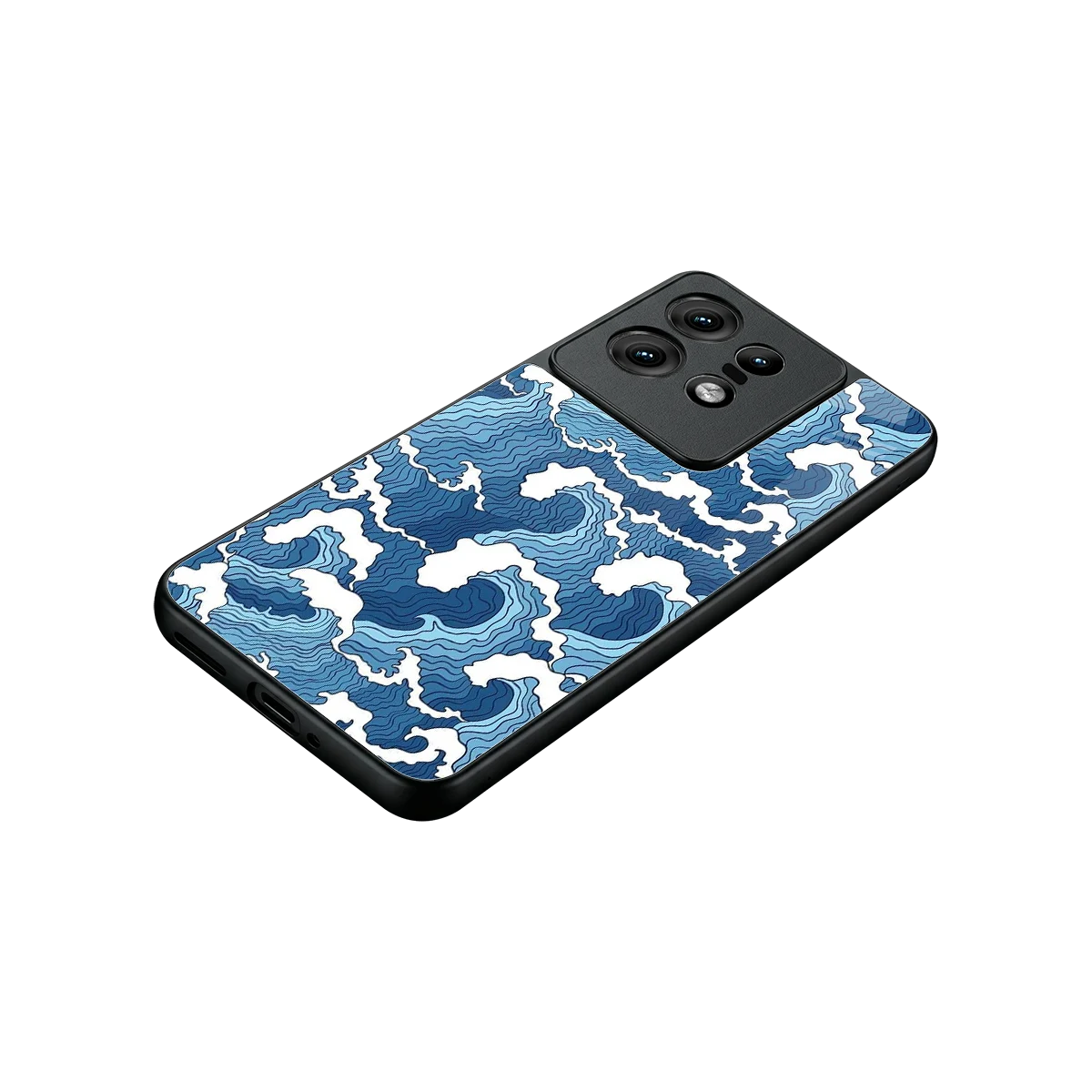 Waves Art stylish phone case for motorola edge 50 pro | glossy glass and slim fit