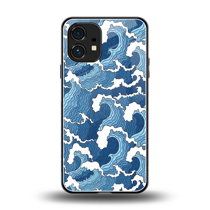 Waves Art back phone cover | glass case for nothing phone 1