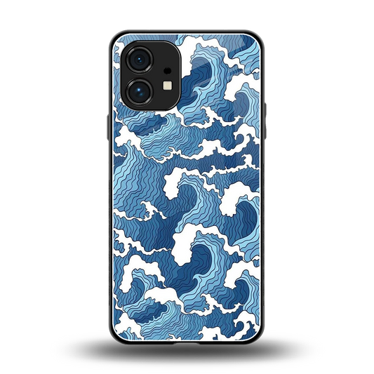 Waves Art back phone cover | glass case for nothing phone 1
