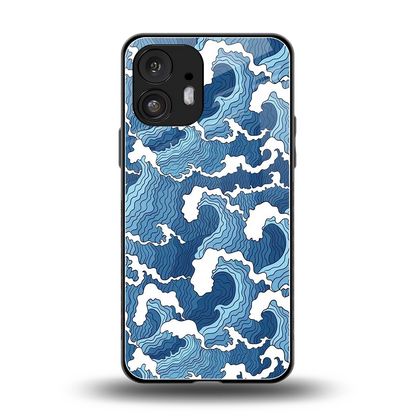Waves Art back phone cover | glass case for nothing phone 2