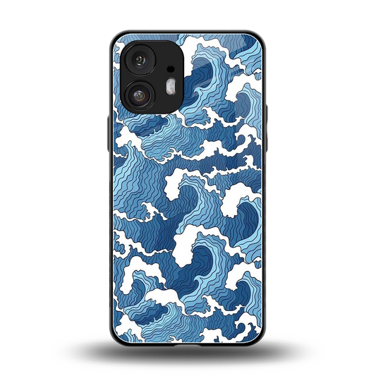 Waves Art back phone cover | glass case for nothing phone 2